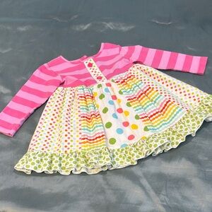 Colorful Ricrac & Ruffles Dress